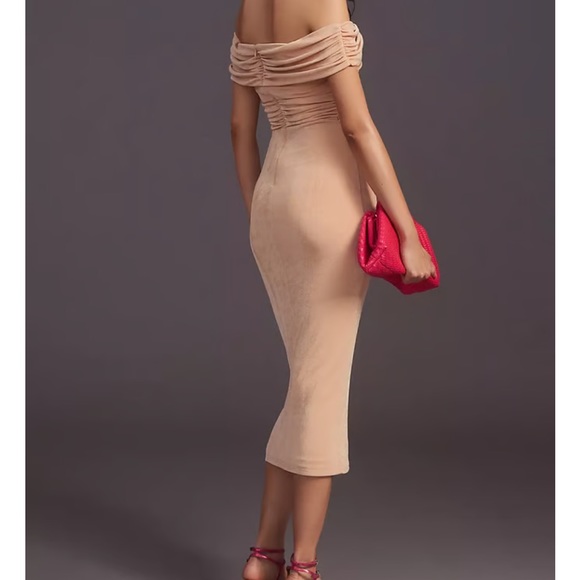 Misha off the shoulder slim midi dress NWOT - Picture 4 of 4